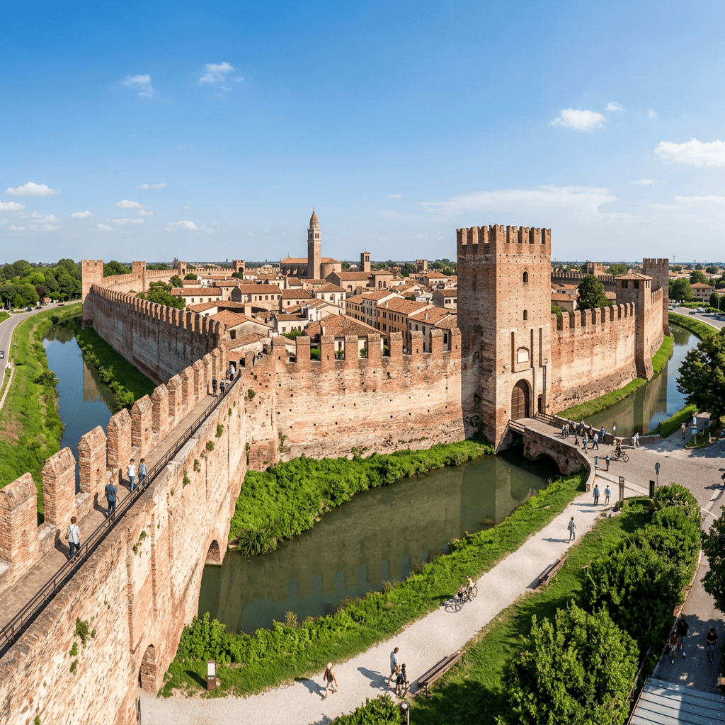 Mura medievali di Cittadella in provincia di Padova, una meta ideale per una gita fuori porta in Veneto.